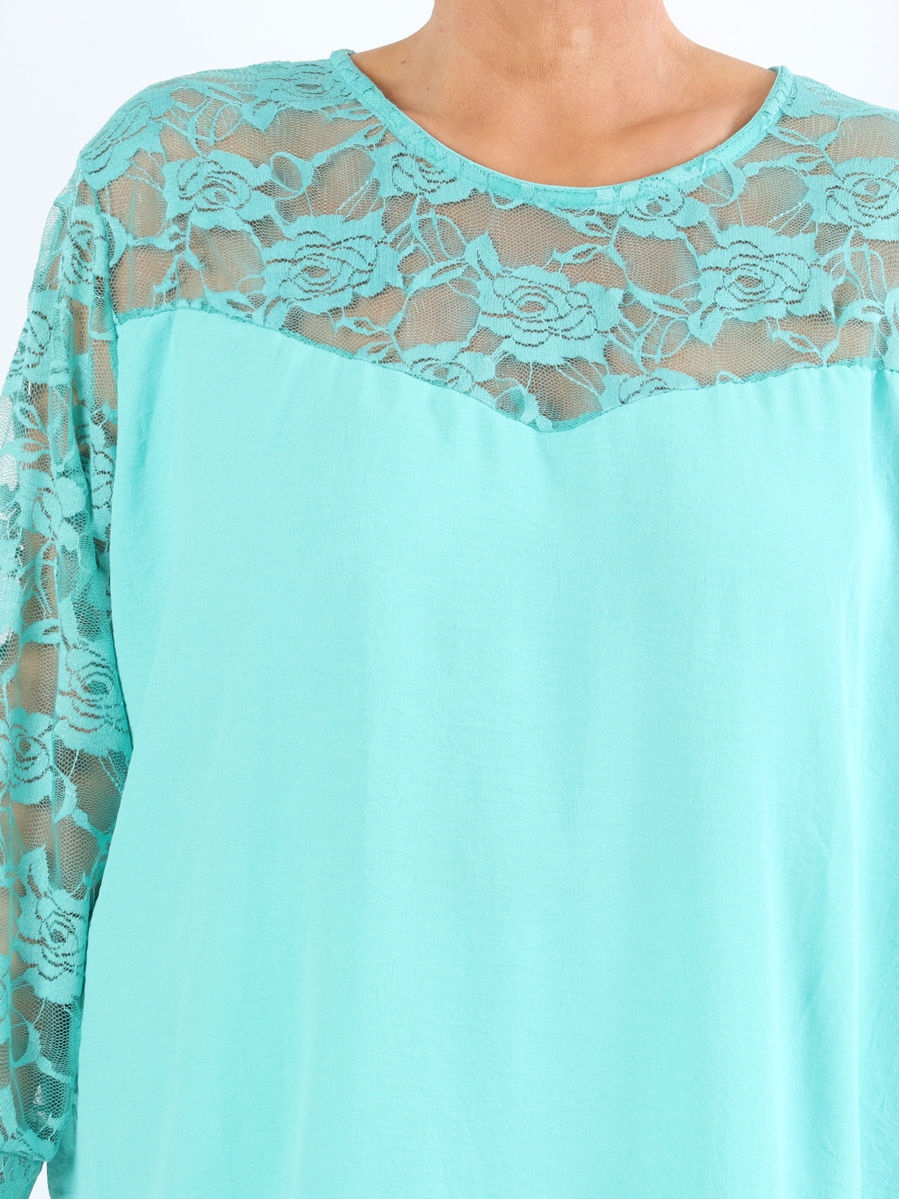 Nadine - Sød plus size blonde tunika med sløjfe i ryggen